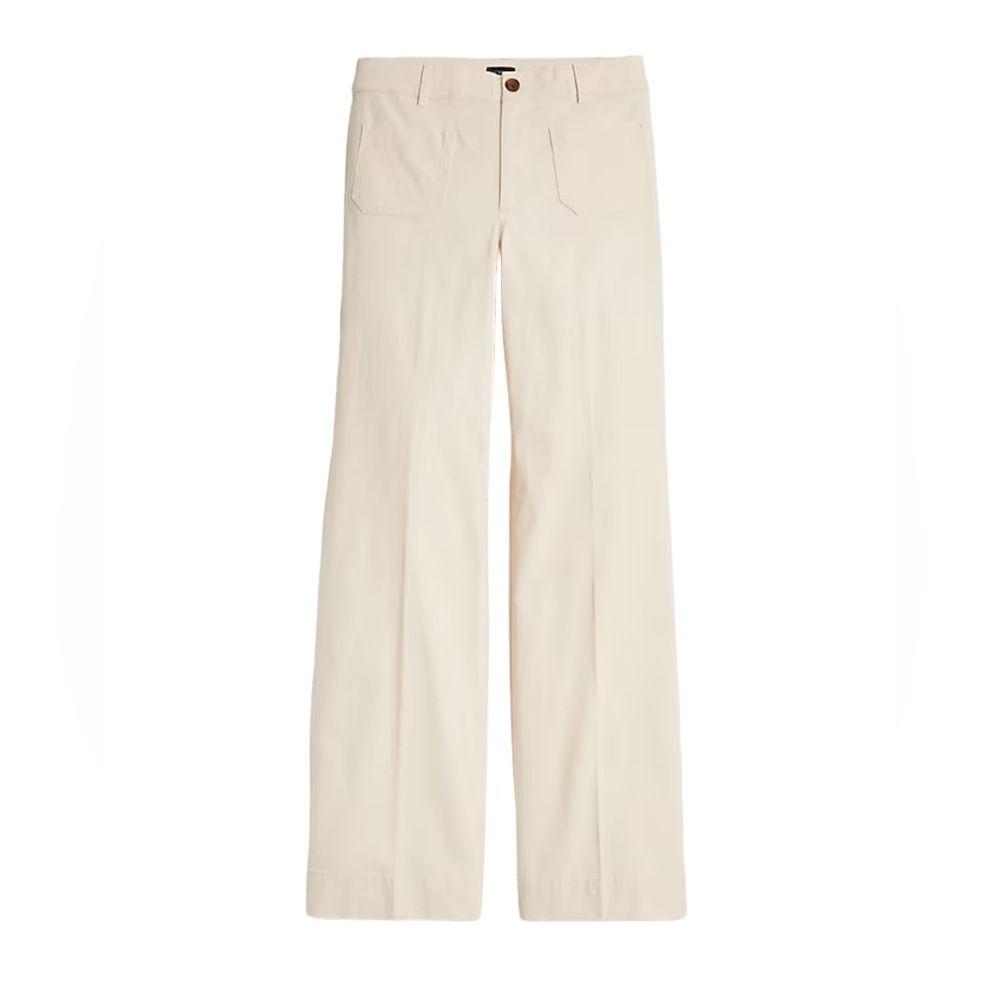J.Crew High Rise Patch Pocket Wide-Leg Pant in Natural